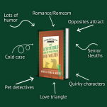 Tropes for The Mysterious Case of the Missing Dog Walker: rom com/romance, lots of humor, opposites attract, senior sleuths, quirky characters, cold case, pet detective